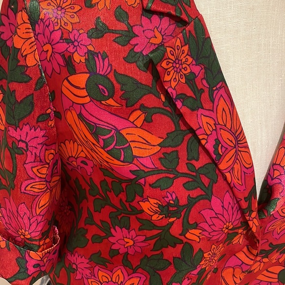 Zara Trf collection floral and bird print  camp shirt size S - Picture 3 of 10